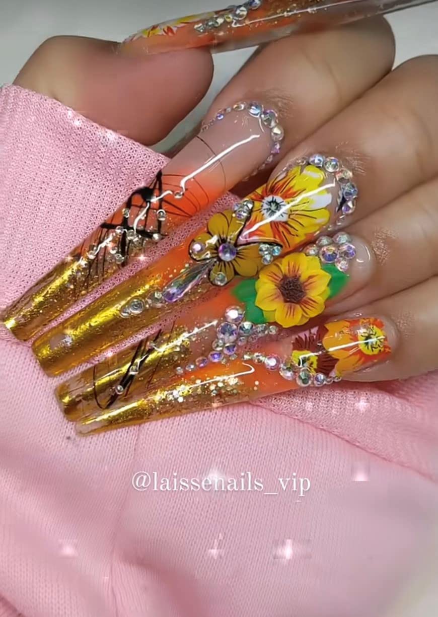 HaFLoNa handmade acrylic flowers closeup showing curved petals for natural nail fit.