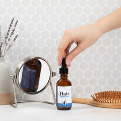 Hair Aura night-time application demonstrating easy nightly use.