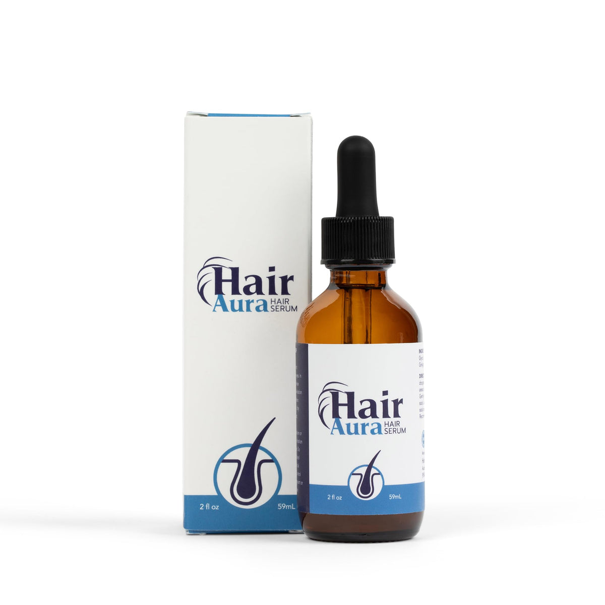 Hair Aura topical melatonin bottle for daily scalp support and potential hair vitality.