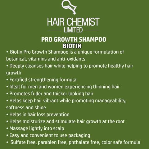 Hair Chemist Biotin conditioner bottle close-up highlighting paraben-free formula.