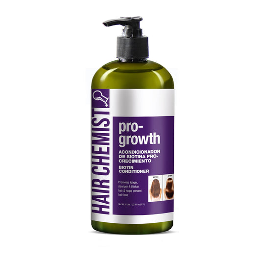 Hair Chemist Biotin Pro-Growth Conditioner 33oz bottle showing size for daily use and growth support.