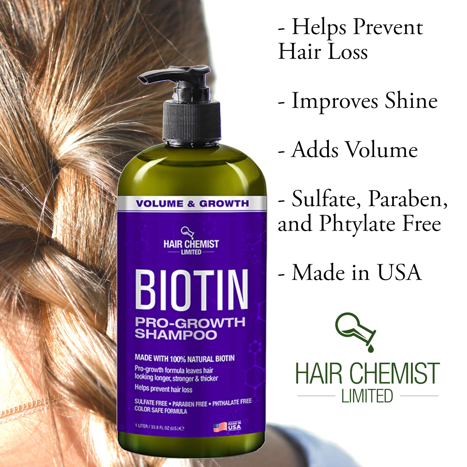 Hair Chemist Biotin Pro-Growth Shampoo foamy lather delivers thorough scalp cleansing