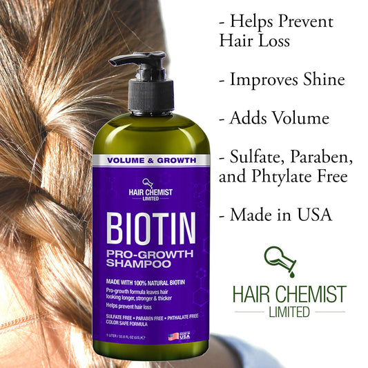 Hair Chemist Biotin Pro-Growth Shampoo foamy lather delivers thorough scalp cleansing