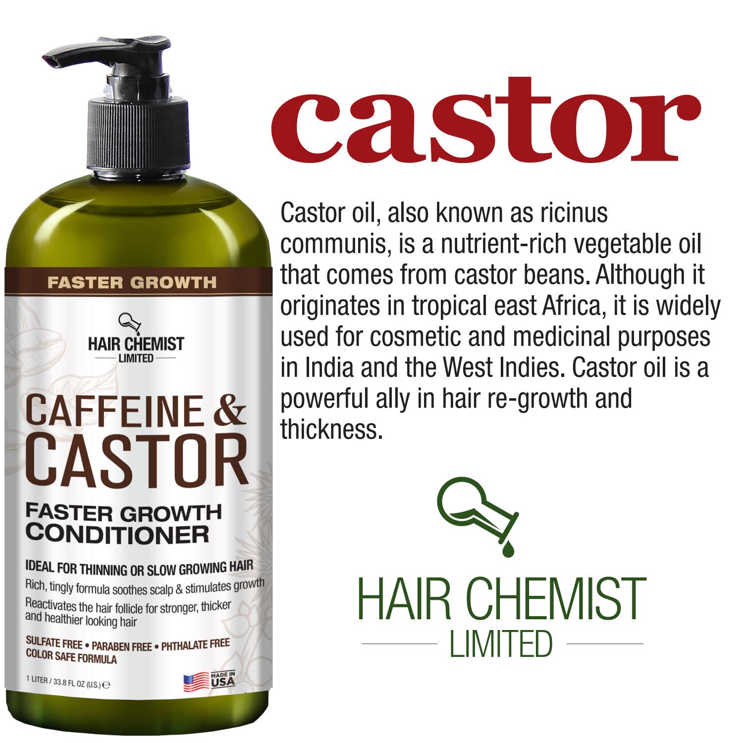 Hair Chemist caffeine-castor conditioner wet hair demonstrates manageability