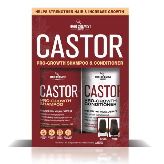 Hair Chemist Castor Pro-Growth Shampoo bottle nourishes the scalp