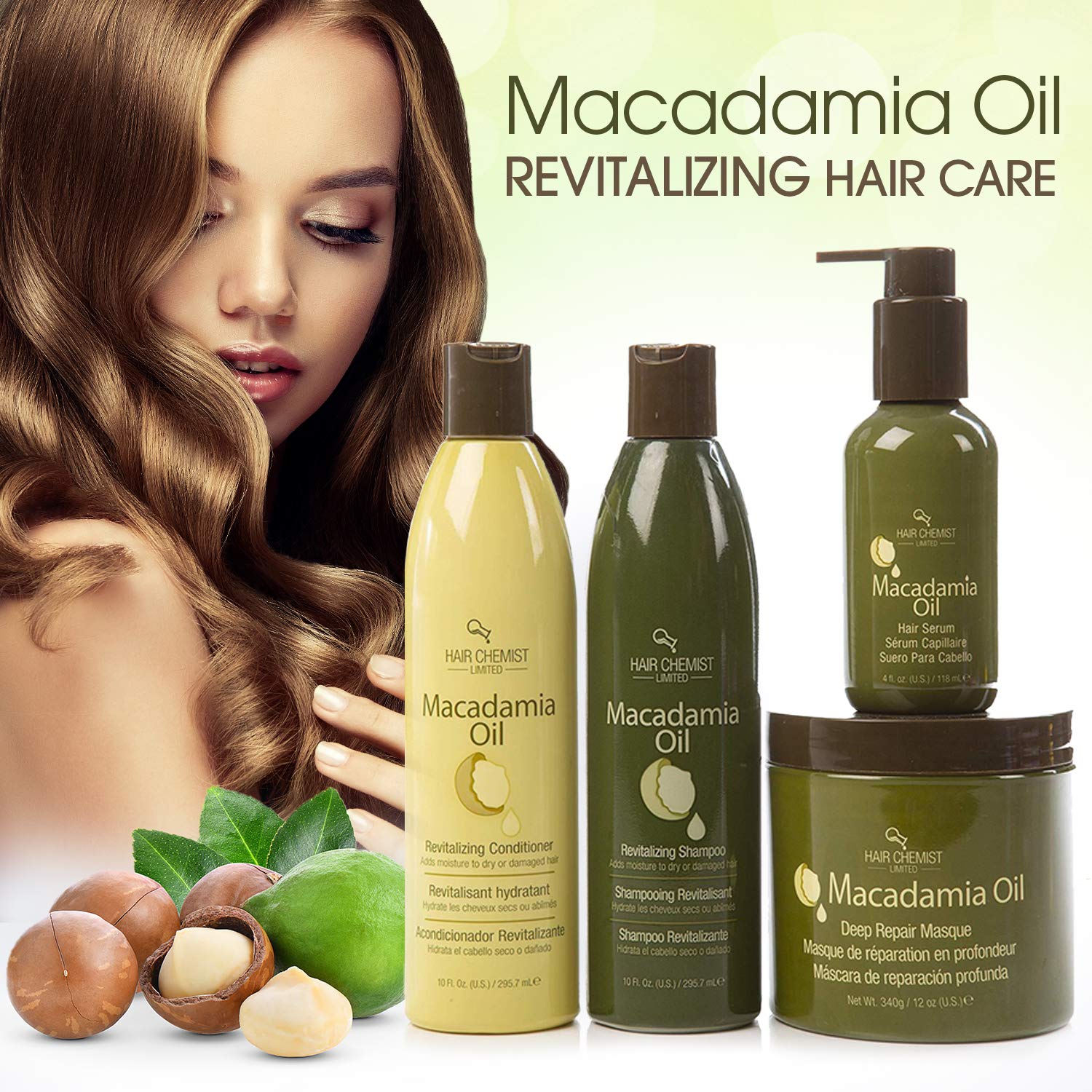 Hair Chemist Coconut Oil Serum texture close-up shows silky, smooth finish.