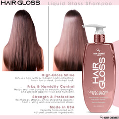 Cuticle seal emphasis by Hair Chemist Liquid Glass Shampoo