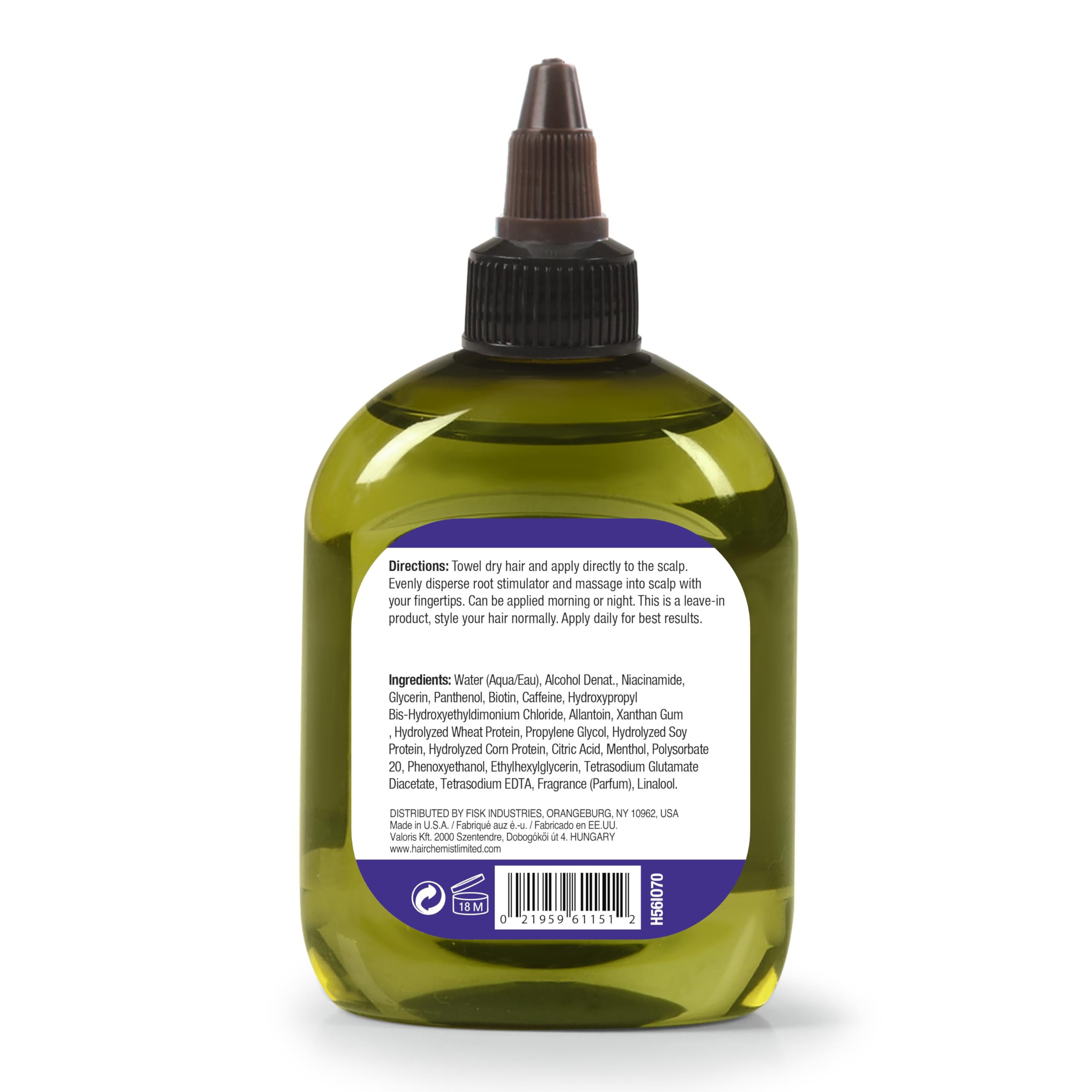 Hair Chemist label close-up highlighting biotin and usage directions