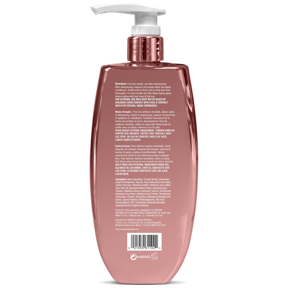 Hair Chemist Liquid Glass bottle pour demonstrates even distribution for smooth results.