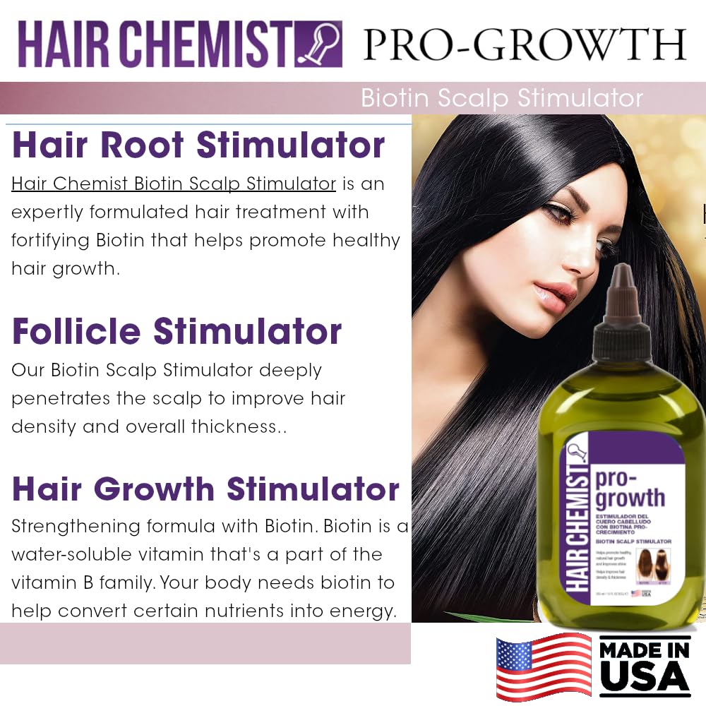 Applying Hair Chemist Pro-Growth Scalp Stimulator to the scalp for density and thickness.