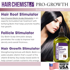 Applying Hair Chemist Pro-Growth Scalp Stimulator to the scalp for density and thickness.