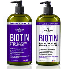 Hair Chemist Pro-Growth Shampoo bottle close-up for fuller-looking hair.