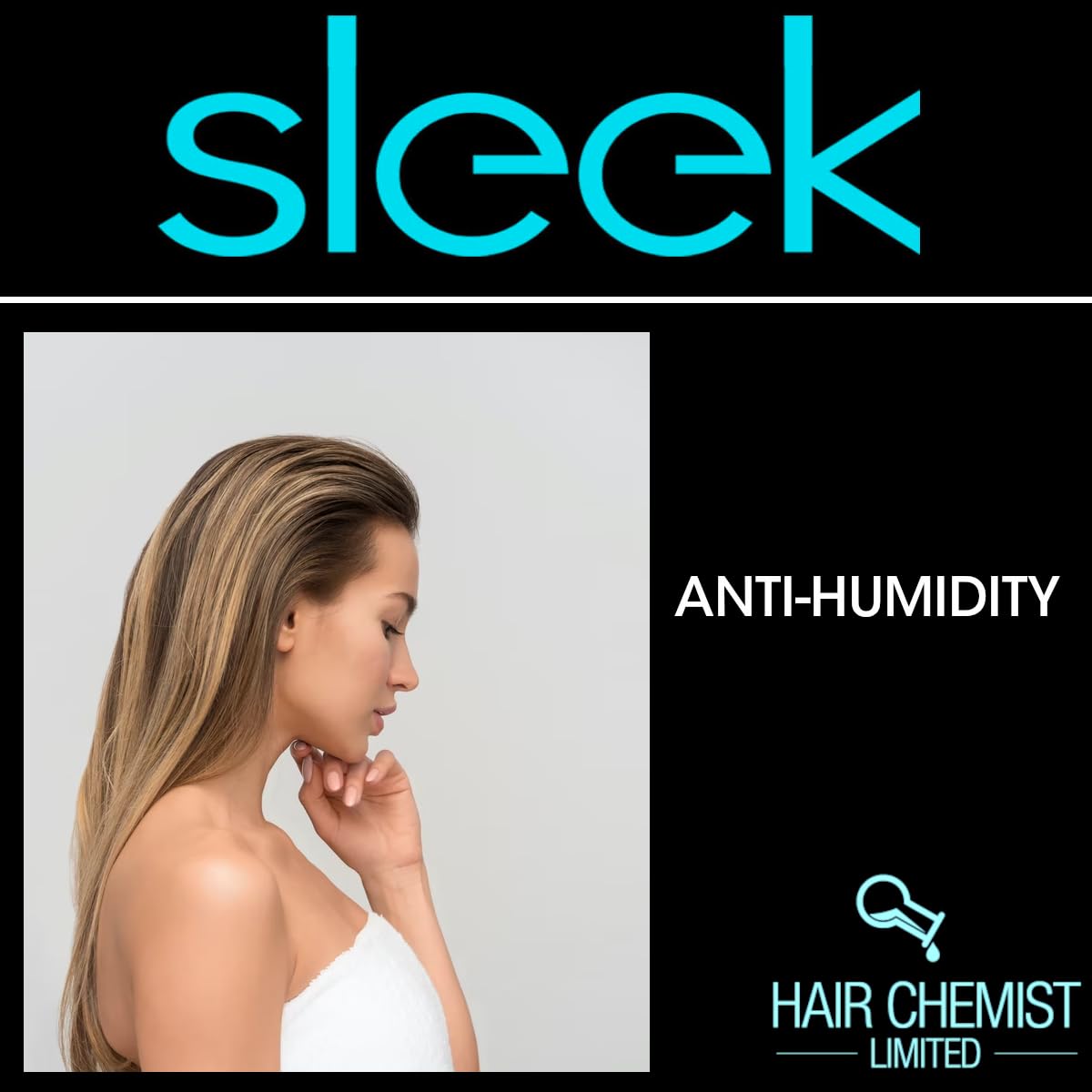 Hair Chemist Sleek after-use shine on straightened hair