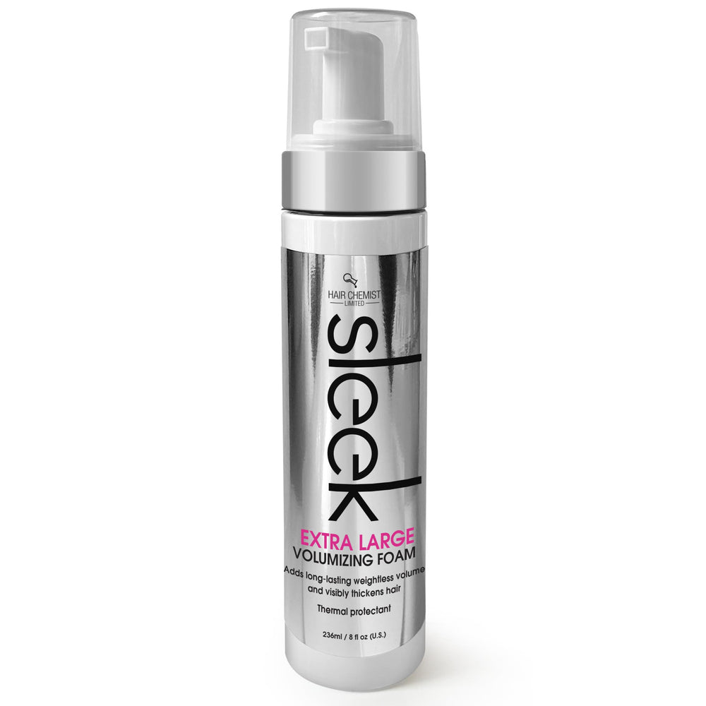 Hair Chemist SLEEK 8oz bottle shows volumizing foam for fuller hair
