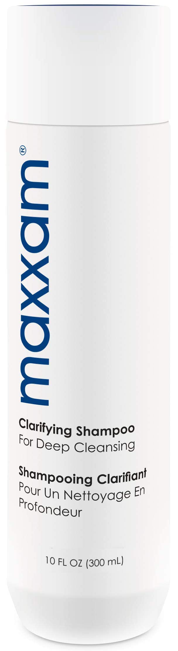 HAIR CLUB Maxxam clarifying shampoo bottle ready for a deep clean.