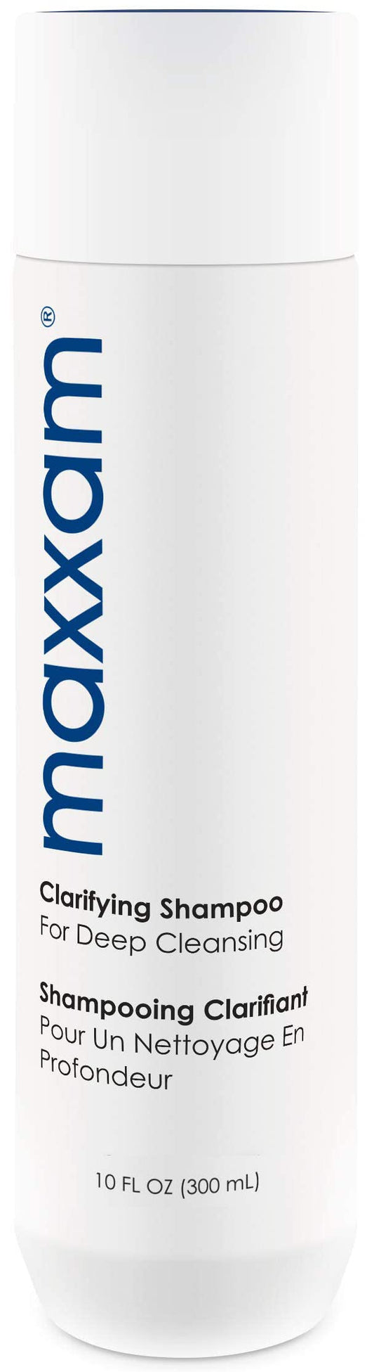 HAIR CLUB Maxxam clarifying shampoo bottle ready for a deep clean.