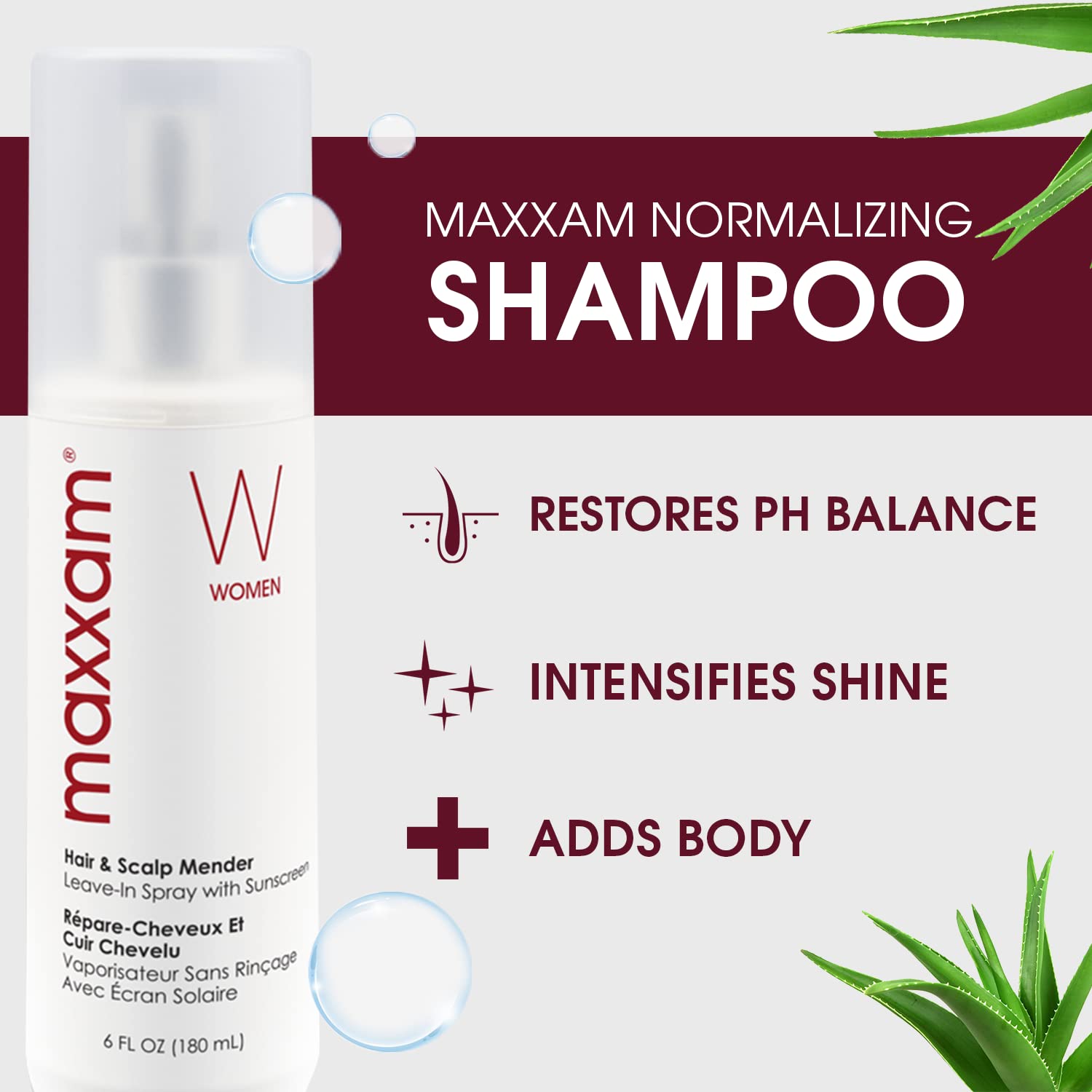 HAIR CLUB Maxxam bottle lathers for gentle, color-safe daily cleansing