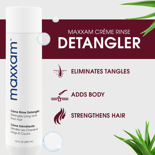HAIR CLUB Maxxam Crème Rinse Detangler hands application promotes smooth hair
