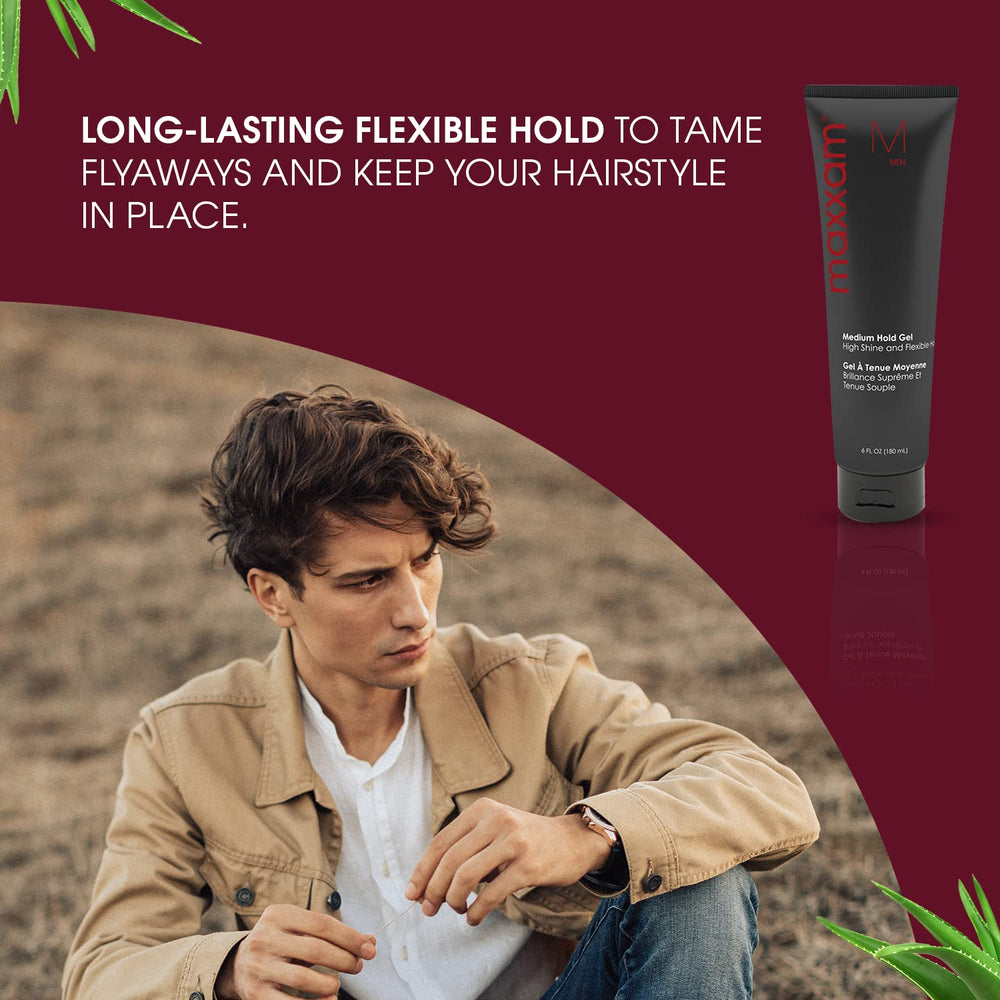 Styled men's hair with Maxxam showing all-day hold without stiffness