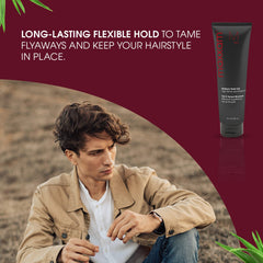 Styled men's hair with Maxxam showing all-day hold without stiffness