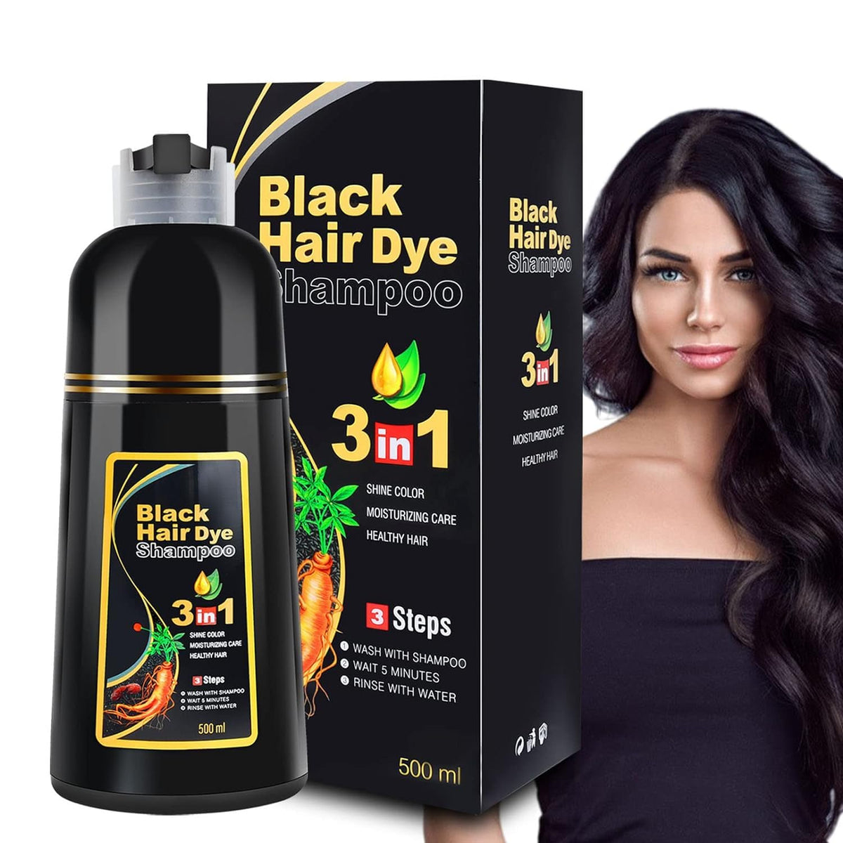 Hair Dye Color Shampoo bottle shows dark wine red shade for at-home color