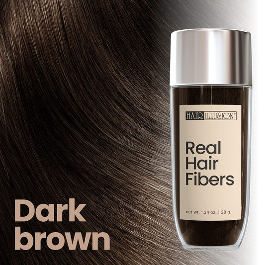 Hair Illusion 38g fibers brown blend provides fuller, natural coverage.