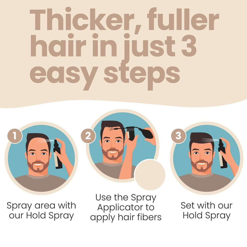 Hair Illusion applicator enables precise fiber placement for seamless results.