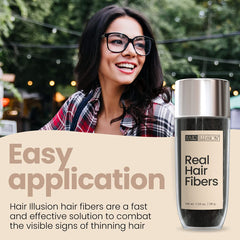 Hair Illusion black shade match for dark hair tones blends naturally.