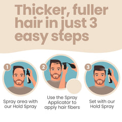 Hair Illusion Combo Kit applicator enables precise fiber placement.