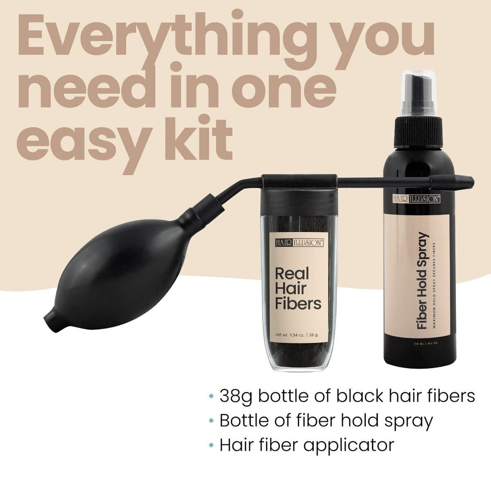 Hair Illusion combo kit box showcases a complete solution in one package.