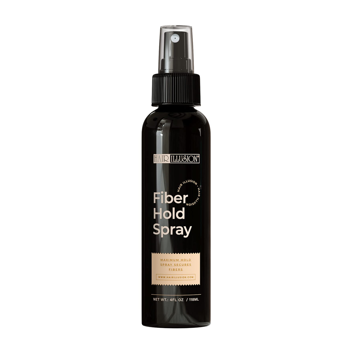 Hair Illusion Fiber Hold Hair Spray bottle showing secure fiber adhesion.