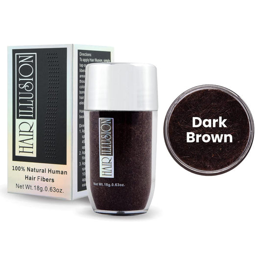Hair Illusion fiber hold on spray bottle shown for extended wear