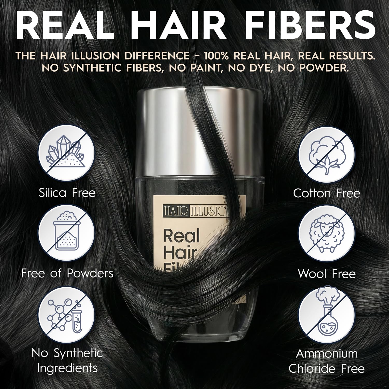 Hair Illusion hand-application blends fibers naturally with existing hair