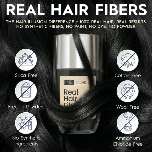 Hair Illusion hand-application blends fibers naturally with existing hair