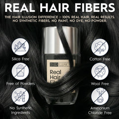 Hair Illusion hand-application blends fibers naturally with existing hair