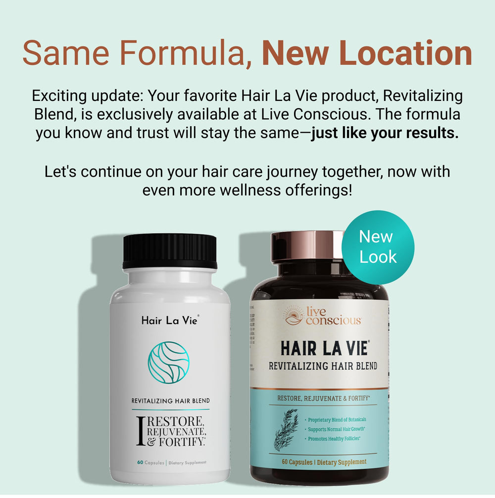 Close-up of Hair La Vie capsules highlighting biotin and collagen for hair strength.