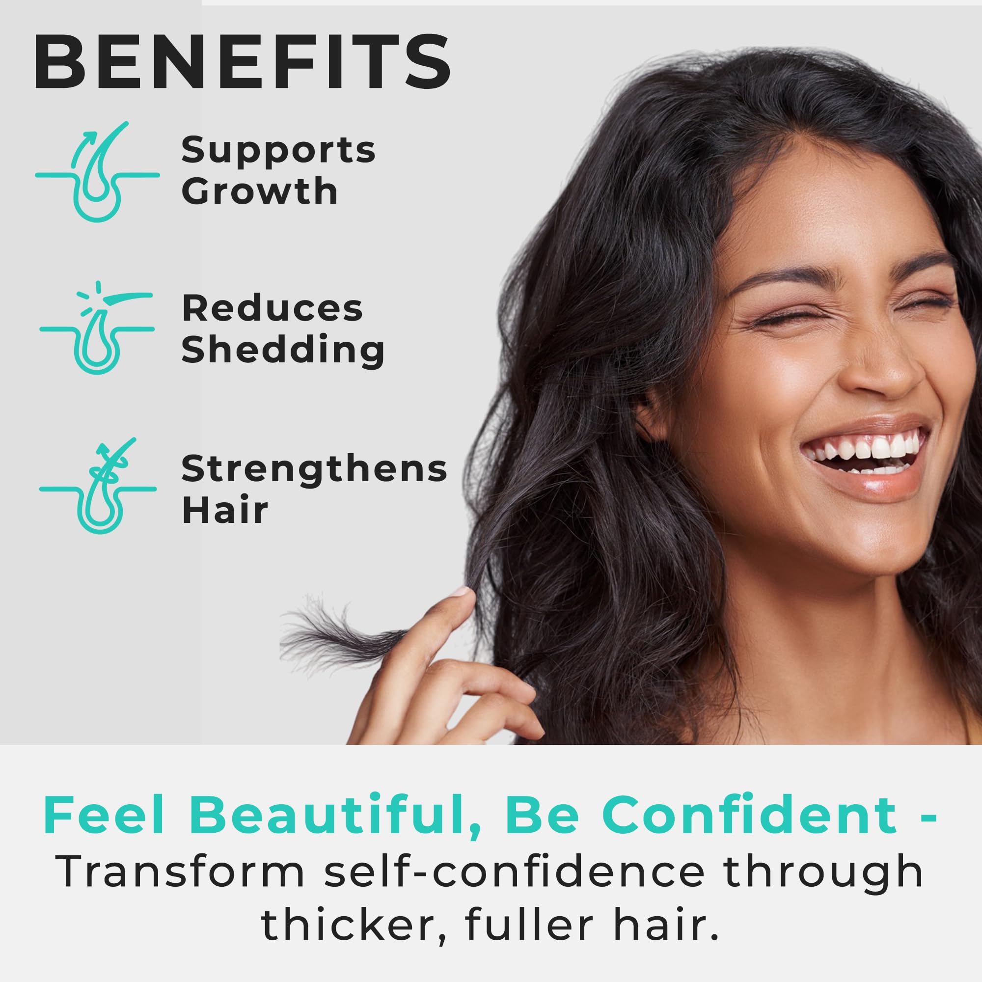 Hair Plus MD saw palmetto and curcumin ingredients highlighted for follicle health