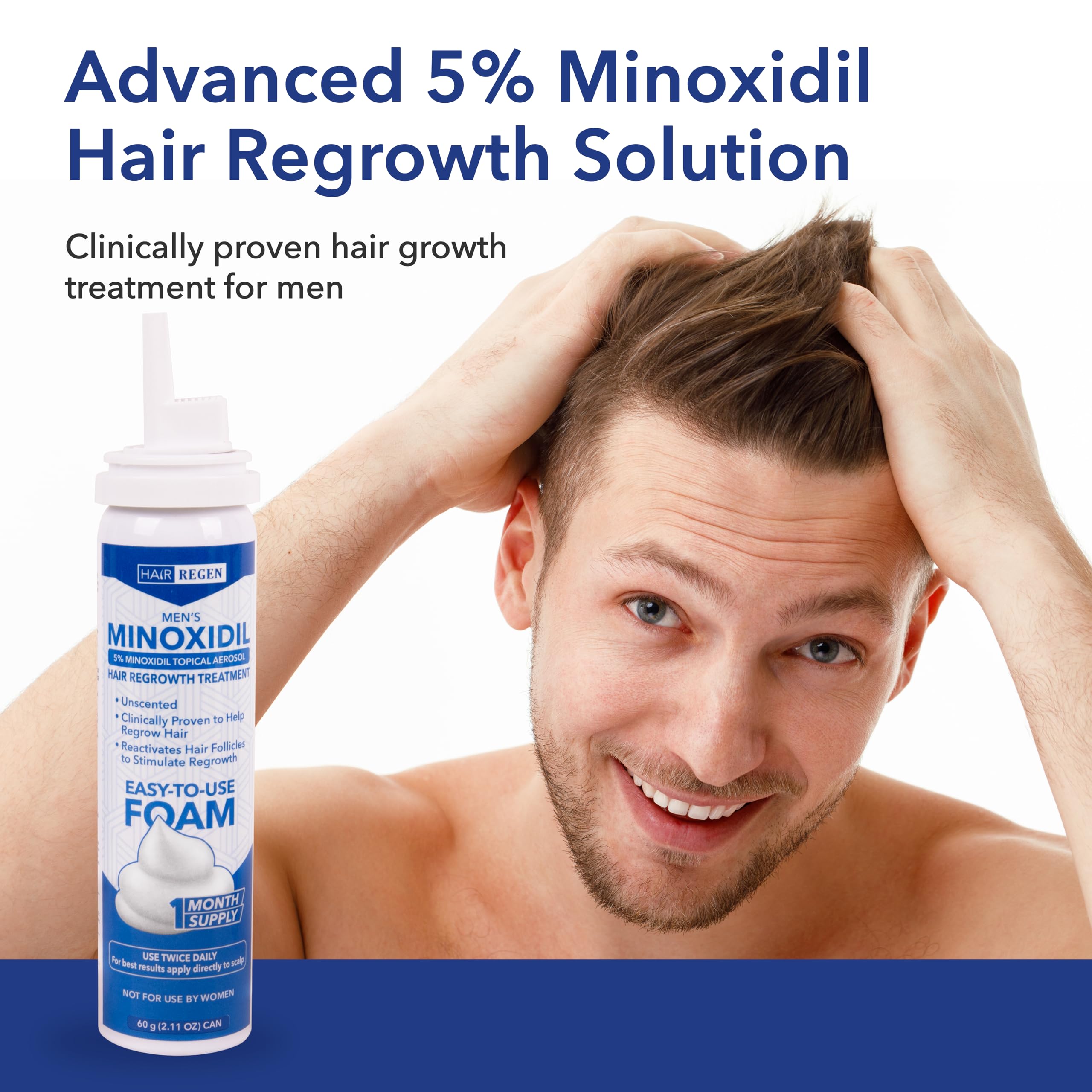 Hair Regen Minoxidil Foam crown-vertex focus fast-absorbing daily care