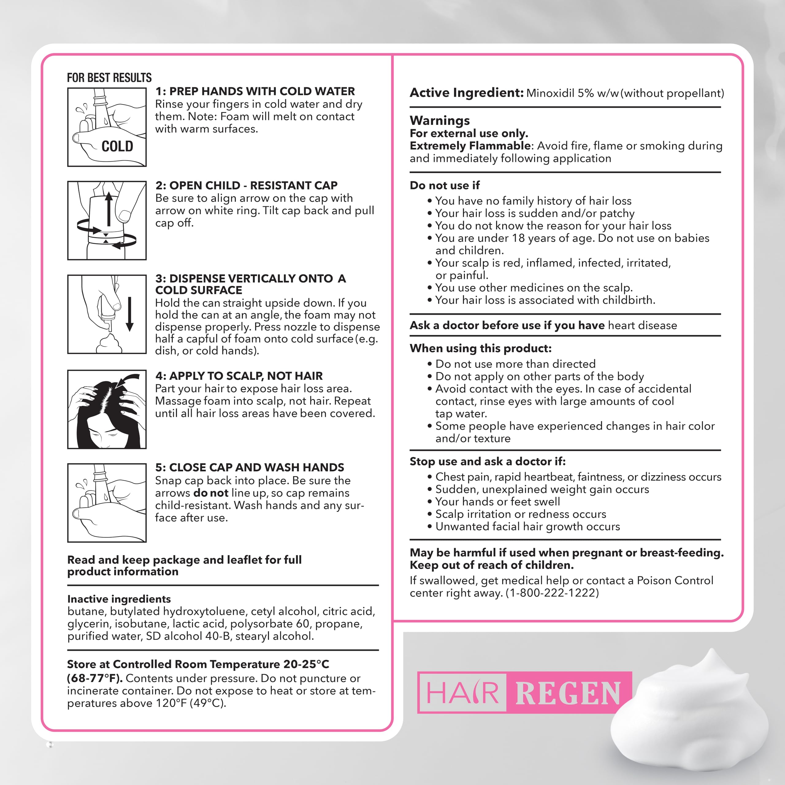 Hair Regen Minoxidil Foam for Women density look illustrates fuller-looking hair.