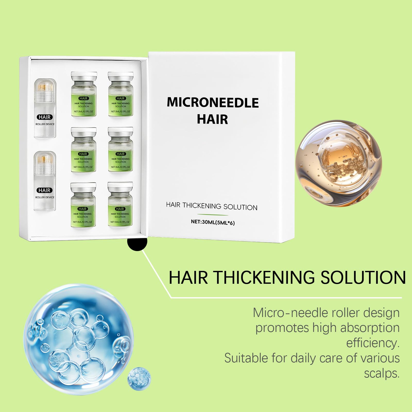Hair Regrowth System lightweight formula dries quickly without residue.