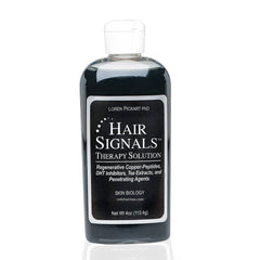 Hair Signals Copper Peptides Therapy Solution bottle pouring for scalp support and hair appearance