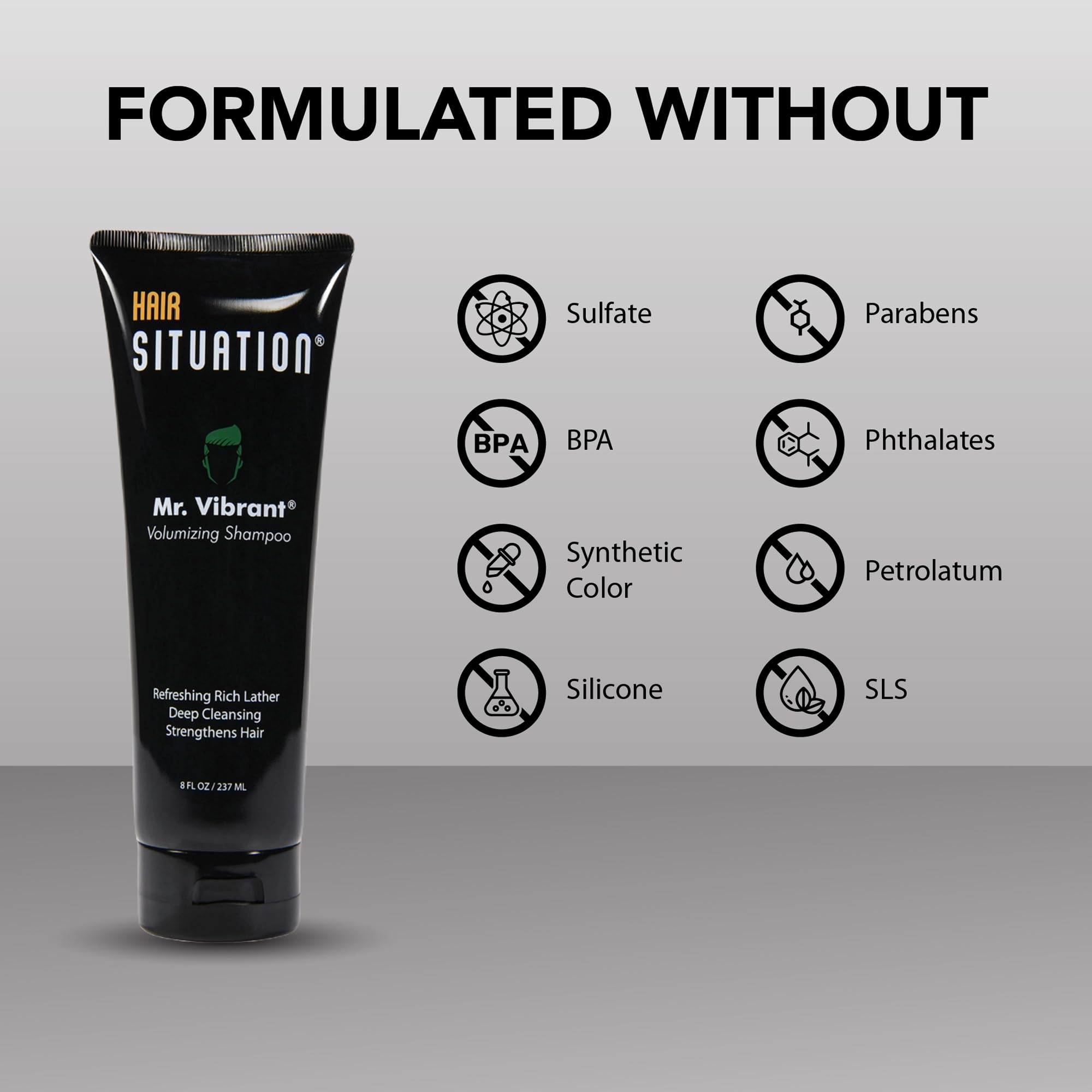 Hair Situation Mr. Cool Wet Look Gel shine detail captures luminous finish after styling.