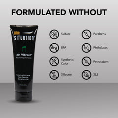 Hair Situation Mr. Cool Wet Look Gel shine detail captures luminous finish after styling.