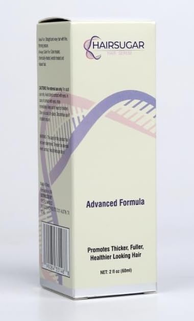 Hair Sugar packaging box highlights premium serum and ingredients.