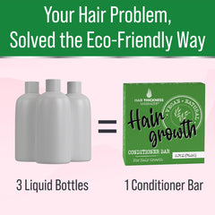 Hair Thickness Maximizer conditioner bar beside travel essentials, compact and mess-free