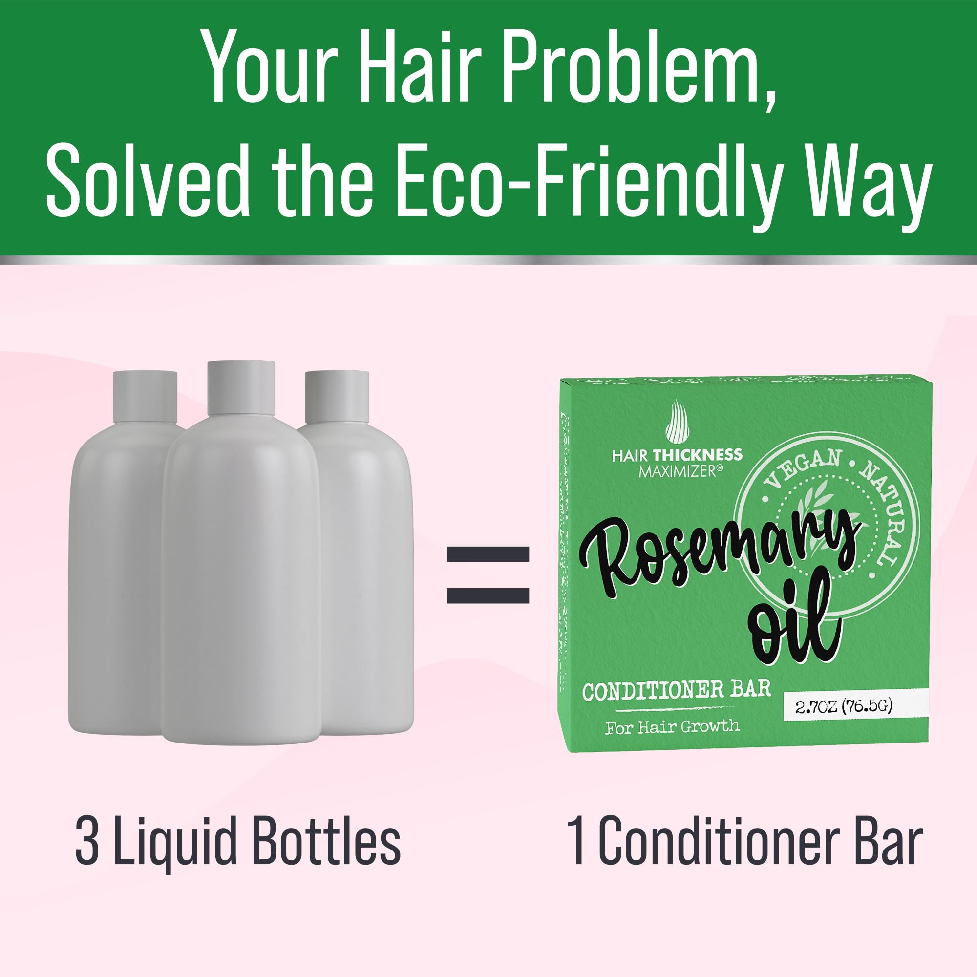 Hair Thickness Maximizer Rosemary Bar Leaping Bunny logo confirms cruelty-free care.