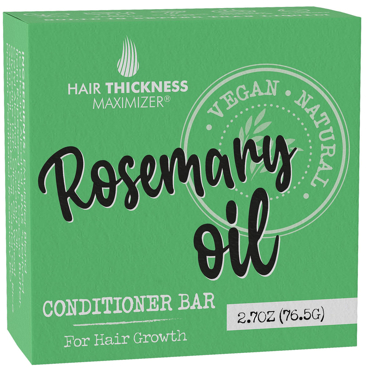 Hair Thickness Maximizer Rosemary Bar ingredient close-up shows nourishing oils for healthier hair.