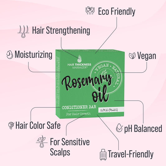 Hair Thickness Maximizer Rosemary Bar solid conditioner slice on a clean surface.