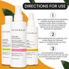 Hair U Wear care set displayed for synthetic wig maintenance