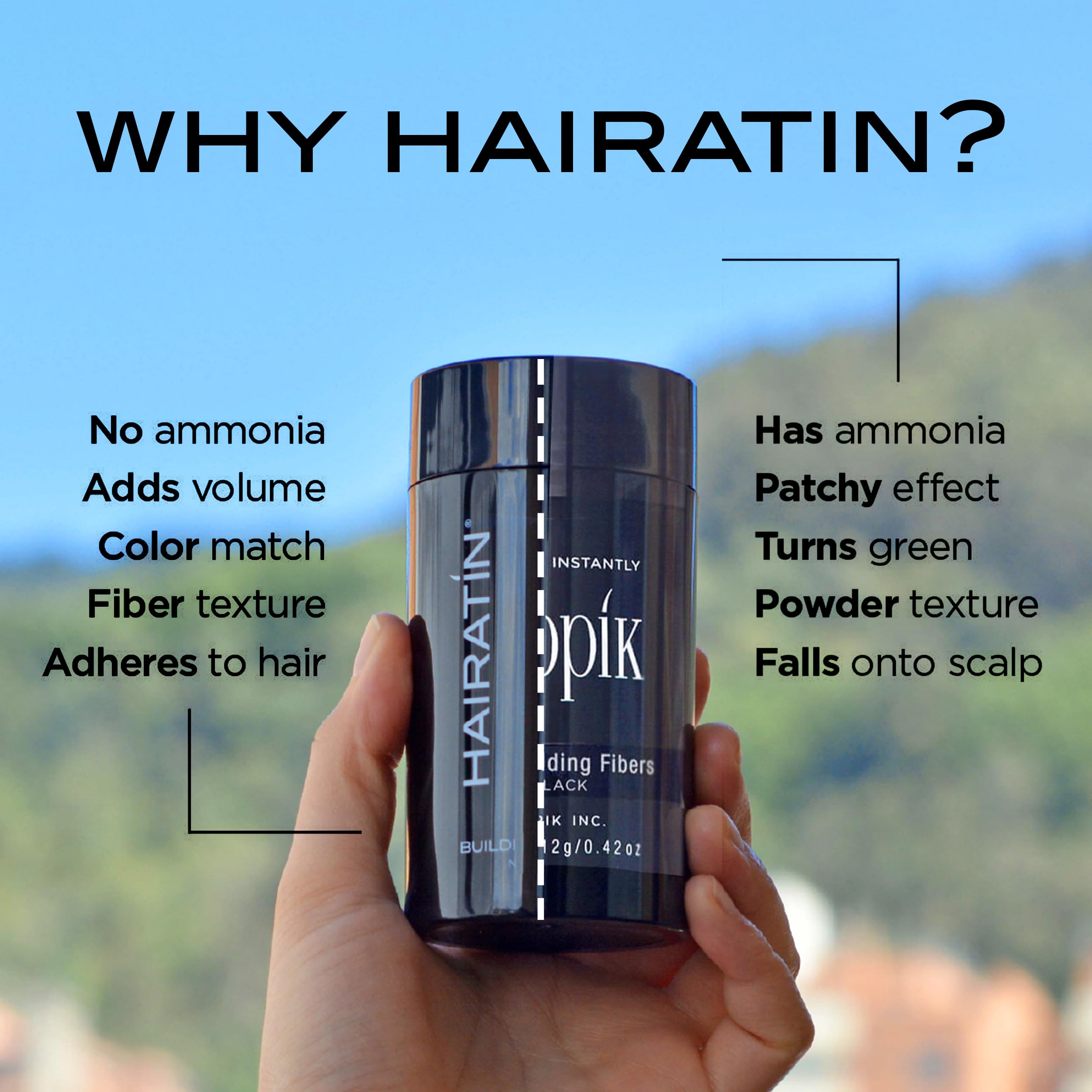 HAIRATIN eight-color shades ensure near-perfect color match.